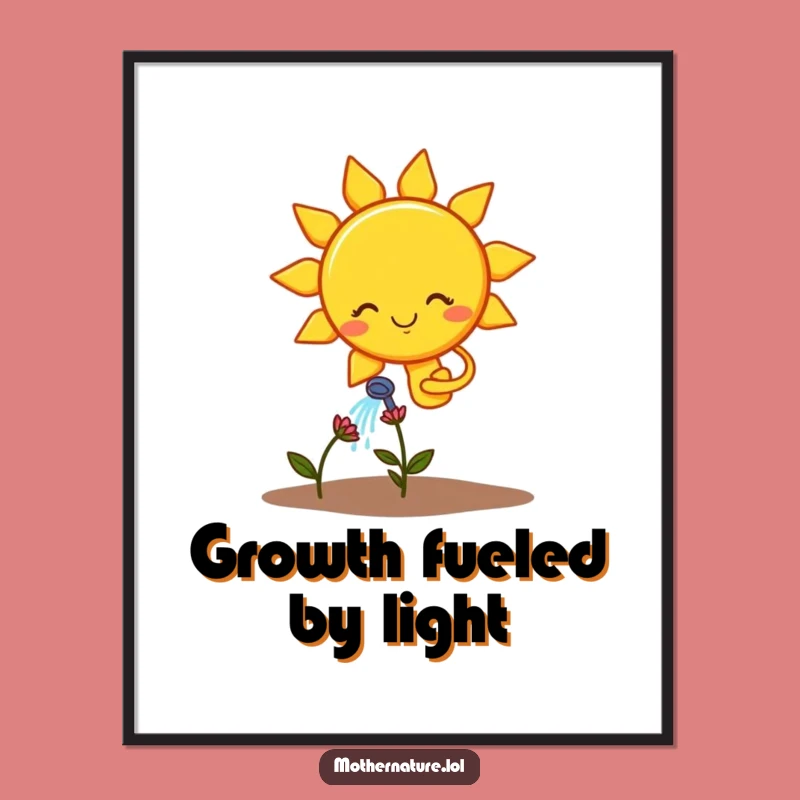 Funny Sun Watering Flower Digital Art: Hilarious Instant Decor for Sunny Vibes!
