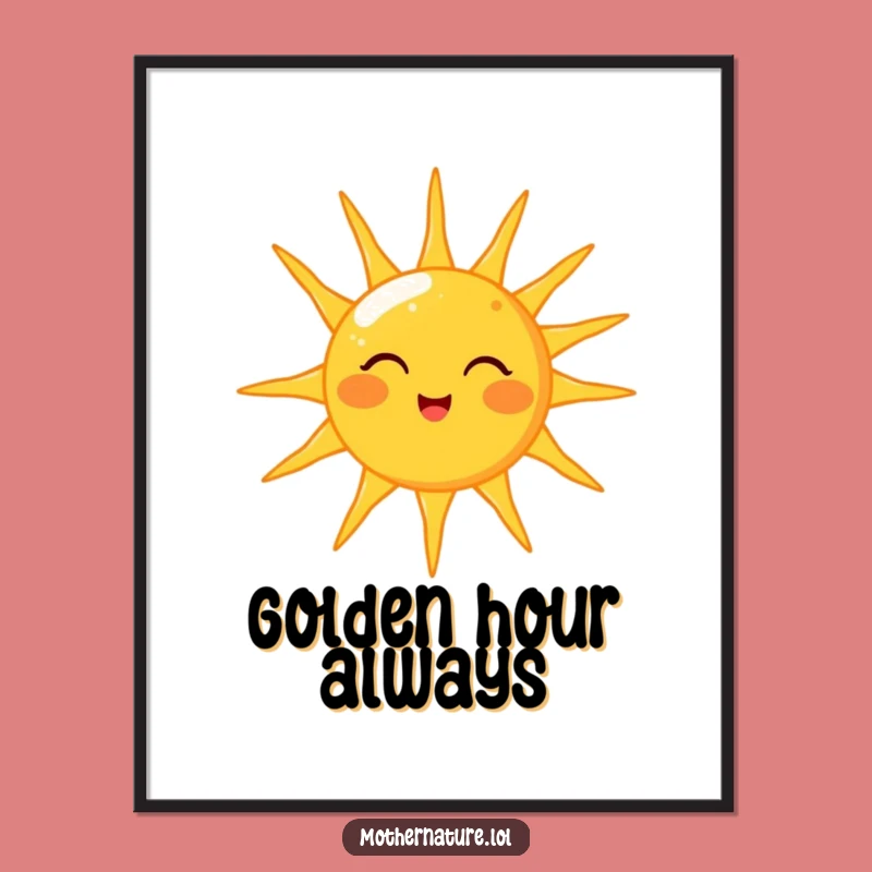 Funny Sun Winking Digital Art: Cheerful Character Decor, Perfect Funny Gift