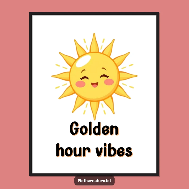 Funny Winking Sun Digital Art: Cheerful Golden Light for Instant Decor