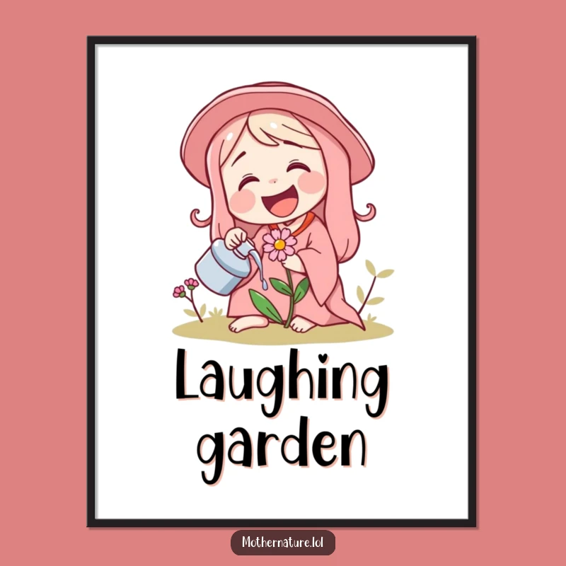 Funny Mother Nature Laughing Digital Art, Joyful Decor for Nature Enthusiasts