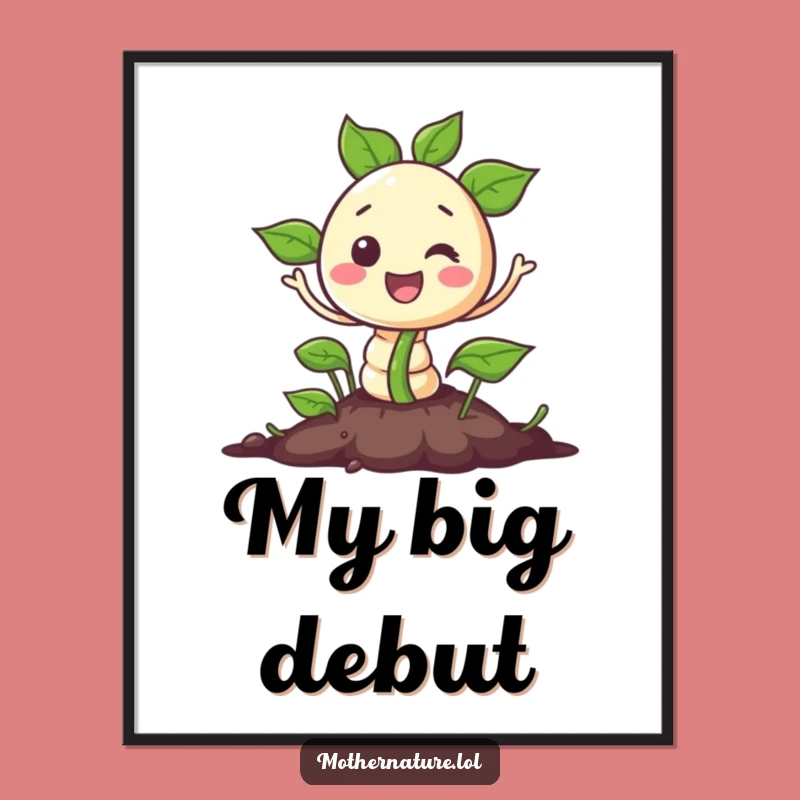 Funny Seedling Digital Print: Hilarious Sprouting Art for Walls