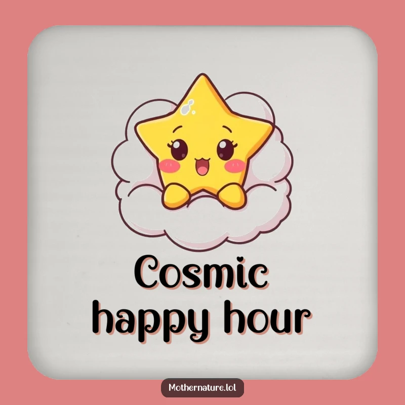 Funny Surprised Star Coasters - Peekaboo Cloud Celestial Table Gift