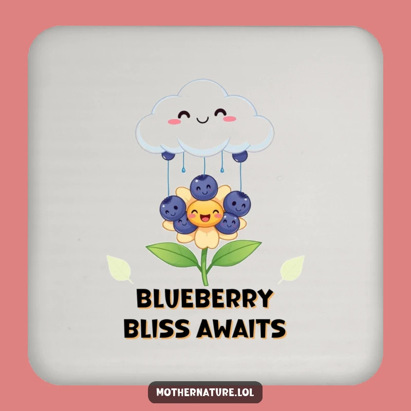 Funny Cloud Blueberry Coaster: Protect Surfaces with Cheerful Charm