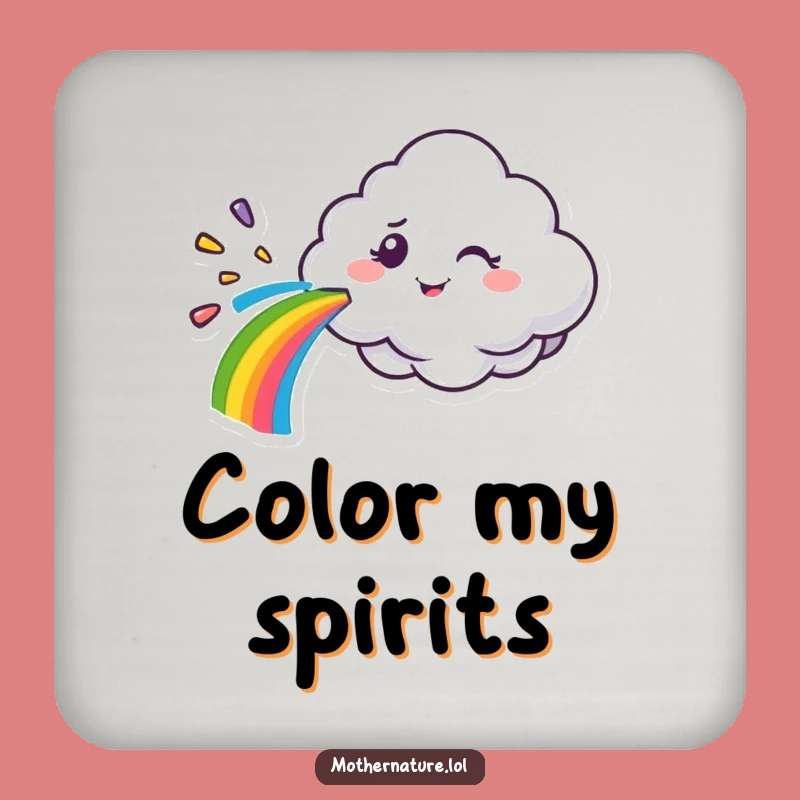 Funny Cloud Rainbow Wink Coaster - Protective Character Decor