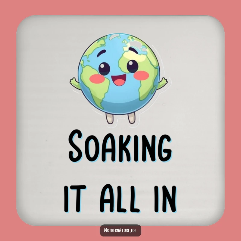 Funny Earth Coasters: Bouncing Planet Character Set for Tabletop Humor