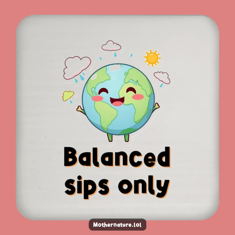 Funny Earth Juggling Weather Coaster - Cheerful Planet Table Protector