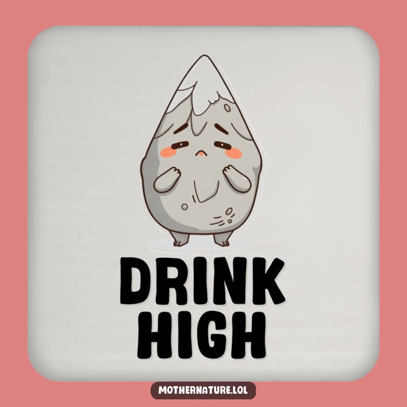 Funny Mountain Shrug Coaster Set: Protect Surfaces with Comical Bemusement