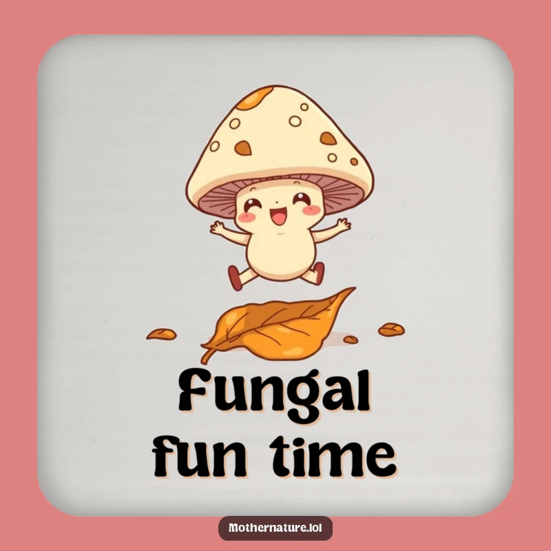 Funny Mushroom Leap Coaster - Protect Surfaces with Woodland Charm