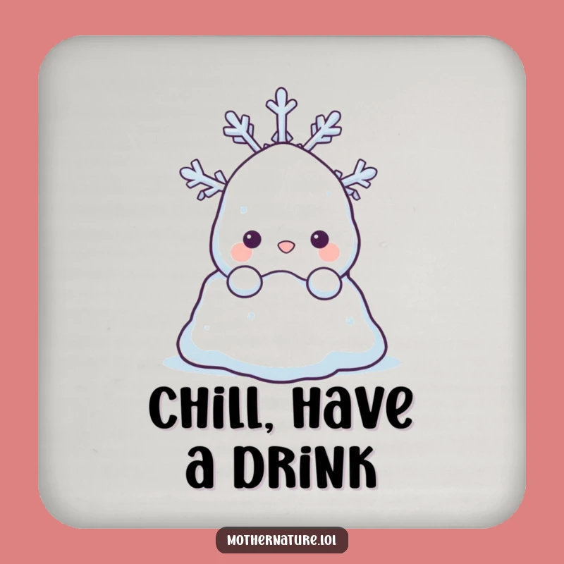 Funny Snowdrift Coasters: Shy Winter Peek Set for Tabletop Charm