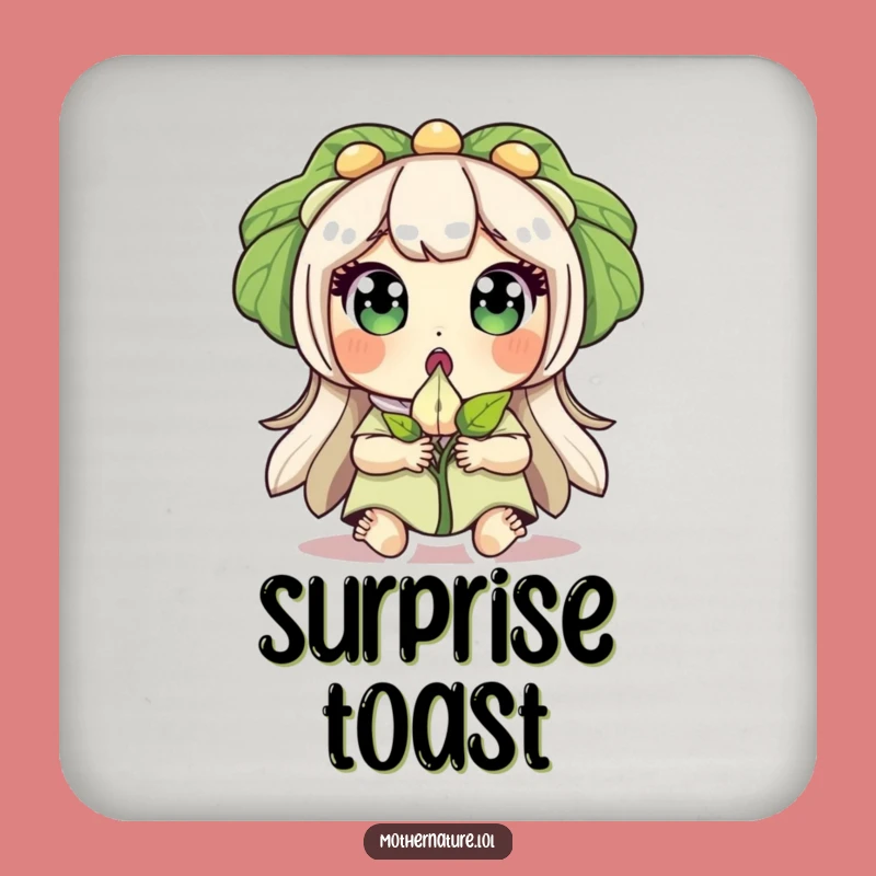 Funny Surprised Mother Nature Coaster, Awestruck Protection for Surfaces