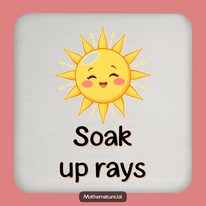 Funny Winking Sun Coaster: Cheerful Protection for Golden Light Drinkware