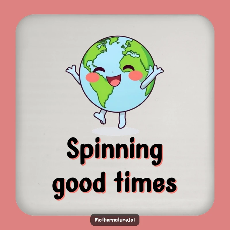 Funny Earth Dancing Coaster: Joyful Character Protection, Perfect Funny Gift