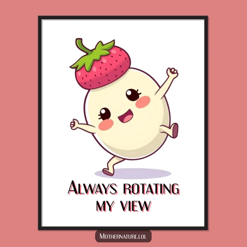 Funny Berry Cartwheel Poster: Vibrant Wall Art of a Determined Fruit's Acrobatics