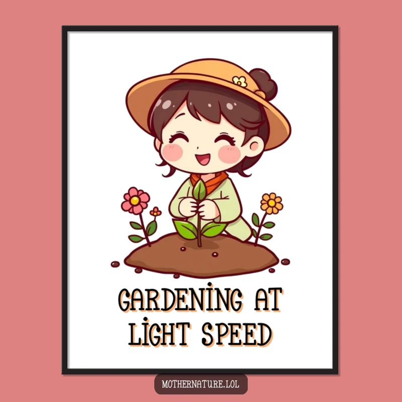 Funny Mother Nature Flower Seed Poster - Instant Bloom Art