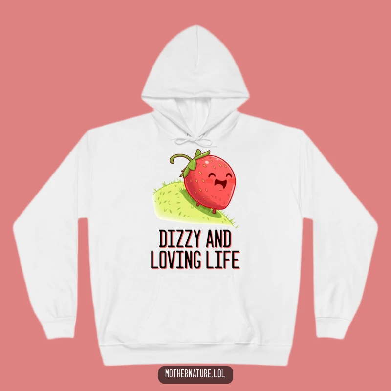 Funny Dizzy Strawberry Rolling Hoodie - Cozy and Comical Fruit Lover Gift