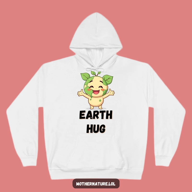 Funny Earth Embrace Hoodie: Smiling Planet Character, Cozy and Comical Gift
