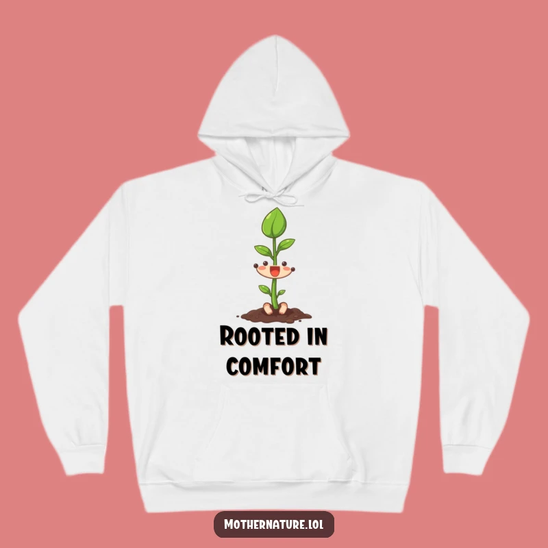 Funny Seedling Hoodie, Cozy Growing Leaf Sweatshirt, Warm Funny Gift for Dreamers