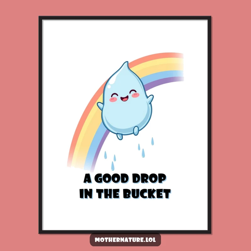 Free Printable Wall Art: Glee Drop's Rainbow Slide, Funny Downloadable Decor for a Cheerful Home