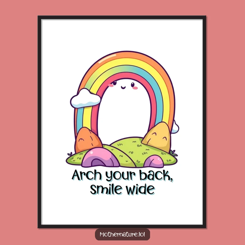 Funny Free Printable Wall Art Rainbow Character Downloadable Art for Happy Home Decor