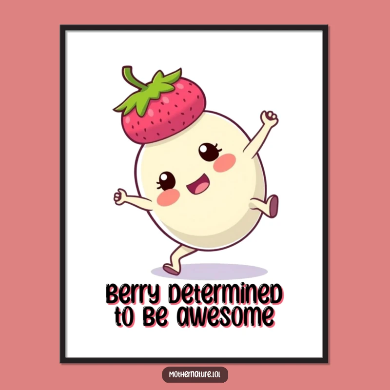 Funny Free Printable Wall Art: Determined Berry Cartwheel - Hilarious Downloadable Decor!