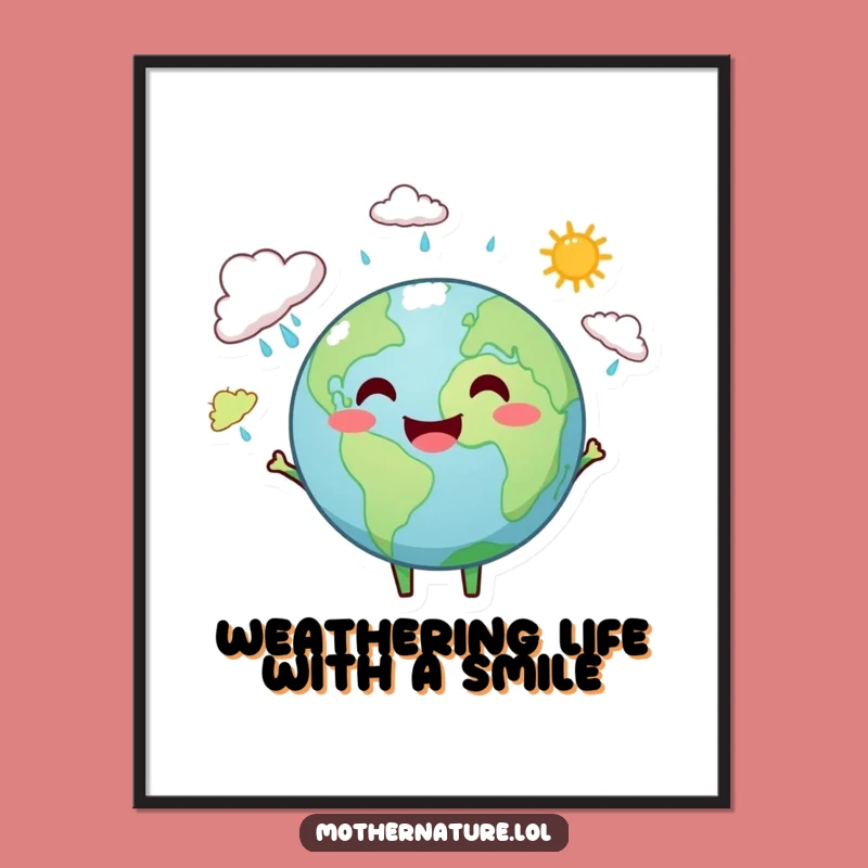 Free Printable Earth Wall Art: Smiling Juggler Clouds Sunshine Downloadable Art