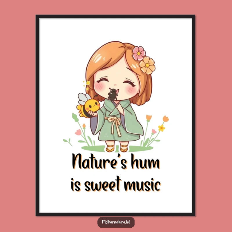 Free Printable Mother Nature Bee Art - Whimsical Downloadable Nature Decor!