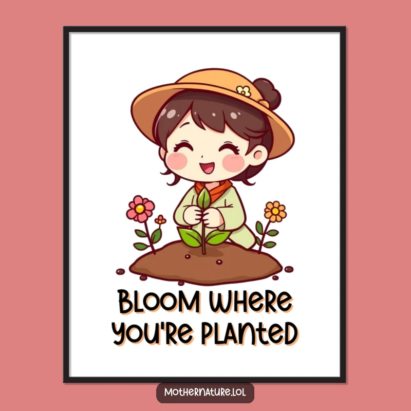 Free Printable Mother Nature Wall Art: Planting Seed Flowers Downloadable Art