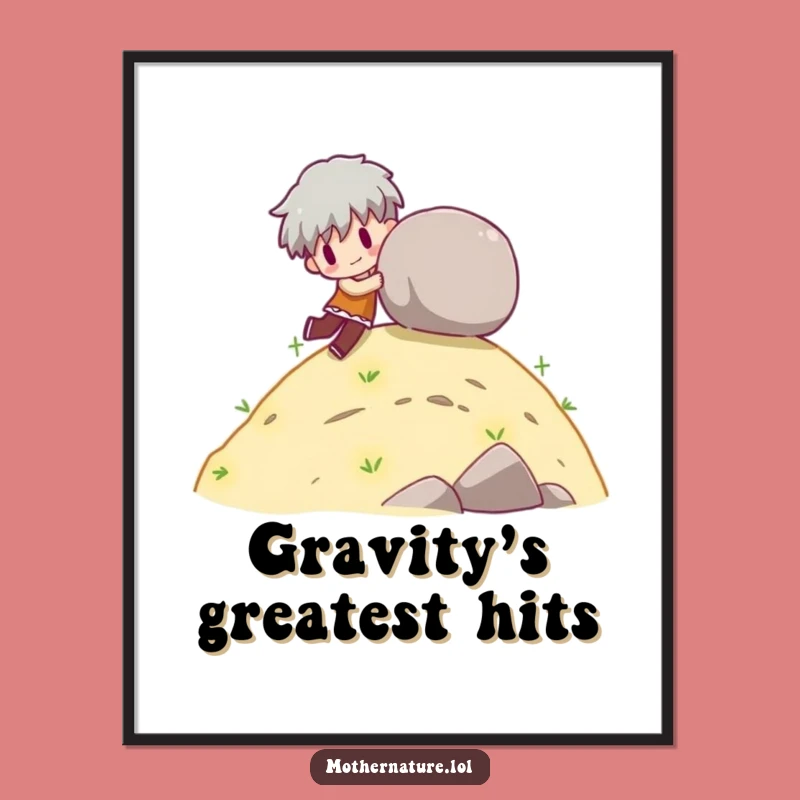 Free Printable Wall Art: Boulder Character Funny Downloadable Art