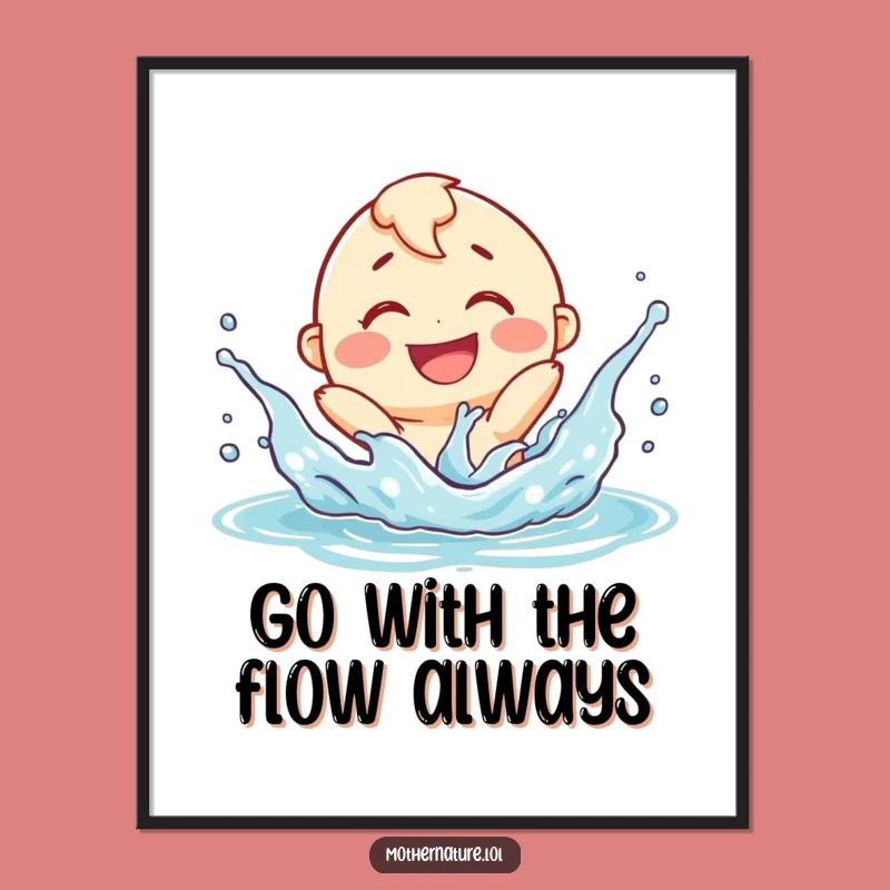 Free Printable Wall Art: Splashing River Decor, Downloadable Playful Art