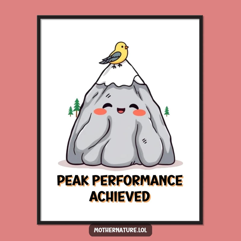 Free Printable Wall Art: Mountain Shrugs Off Bird, Downloadable Amused & Funny Decor
