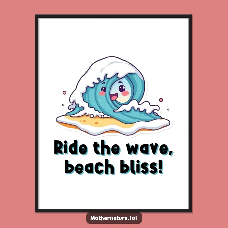 Free Printable Wave Art: Beachy Vibes Decor, Downloadable DIY Coastal Art