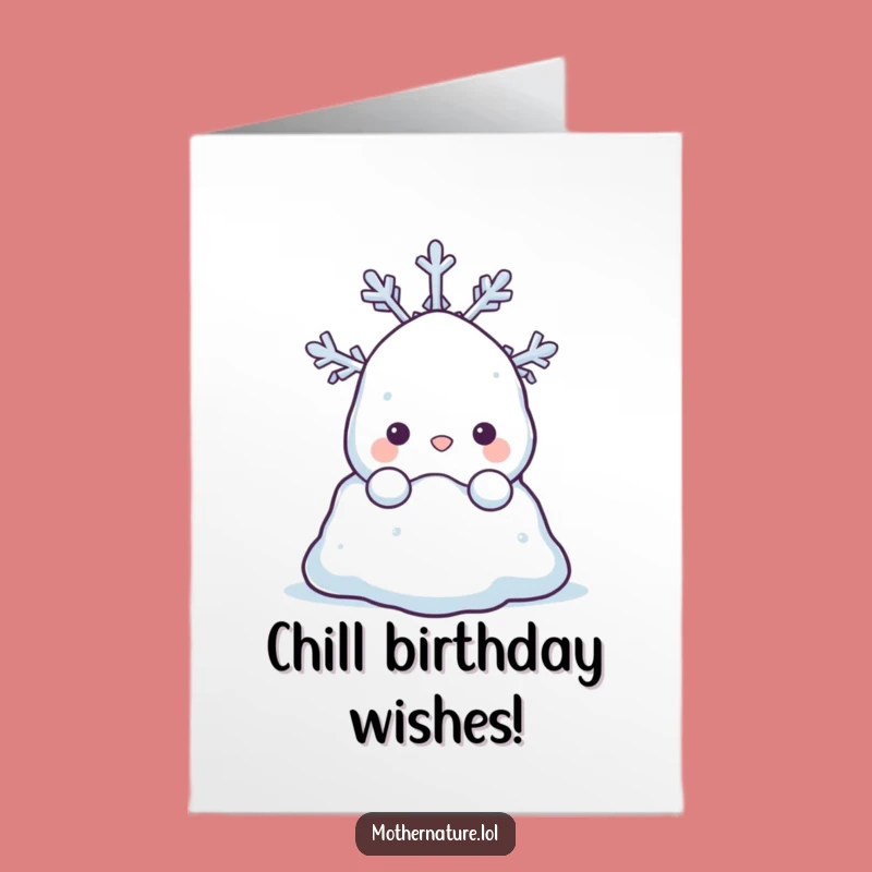 Free Printable Birthday Card: Shy Snowdrift & Star, Funny Downloadable Winter Greeting