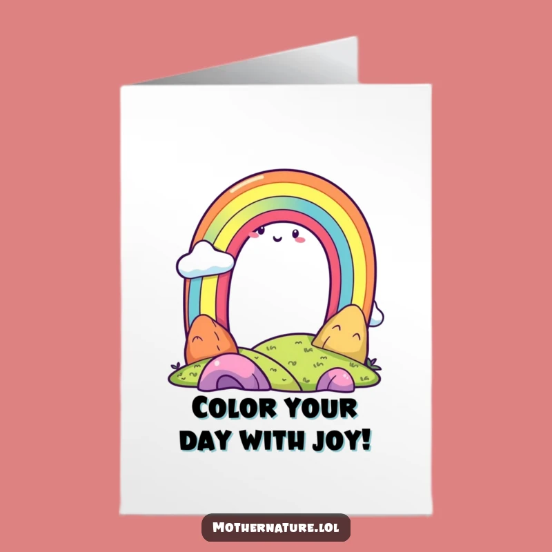 Free Printable Birthday Card Rainbow Character Funny Downloadable Gift for Joyful Celebrations