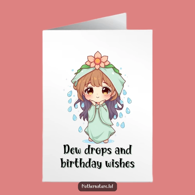Free Printable Birthday Card: Mother Nature's Dew Drops - Sparkling Funny Wishes!