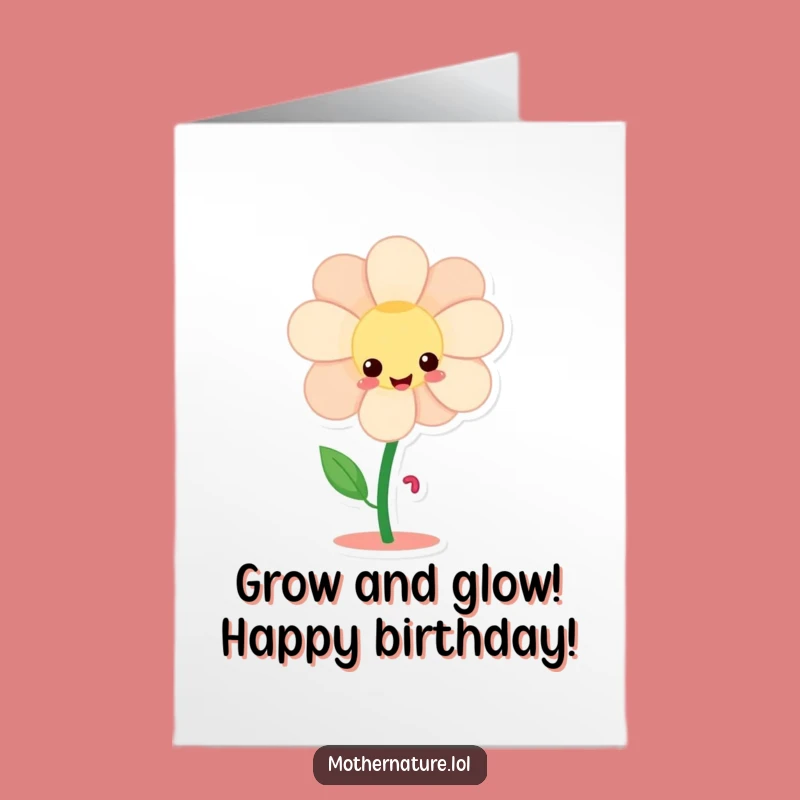 Free Printable Birthday Card: Giggling Flower Dance, Downloadable Fun Wishes