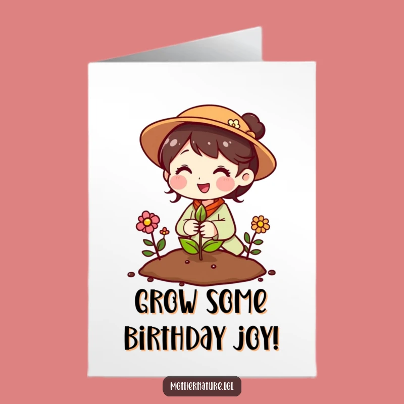 Free Printable Mother Nature Birthday Card: Planting Seed Flowers Downloadable Gift