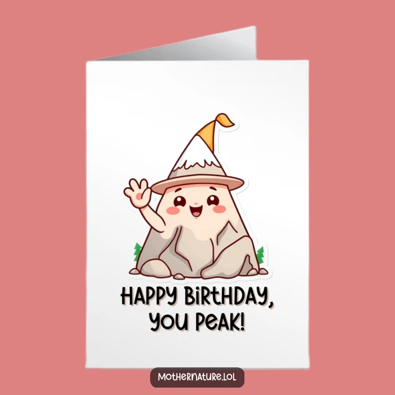 Free Printable Birthday Card: Waving Mountain Hat, Downloadable Funny Wishes