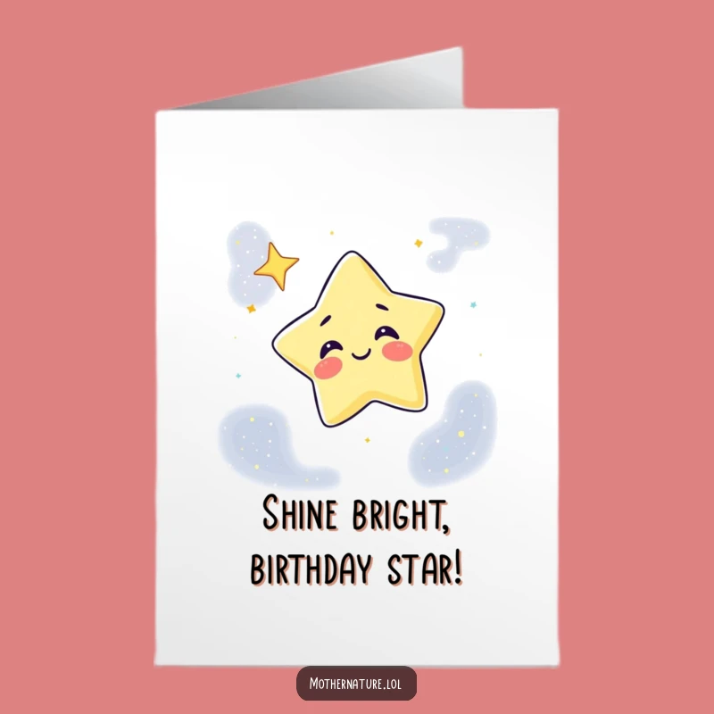 Free Printable Birthday Card: Giggling Star Winks, Funny Downloadable Gift for Stellar Celebrations