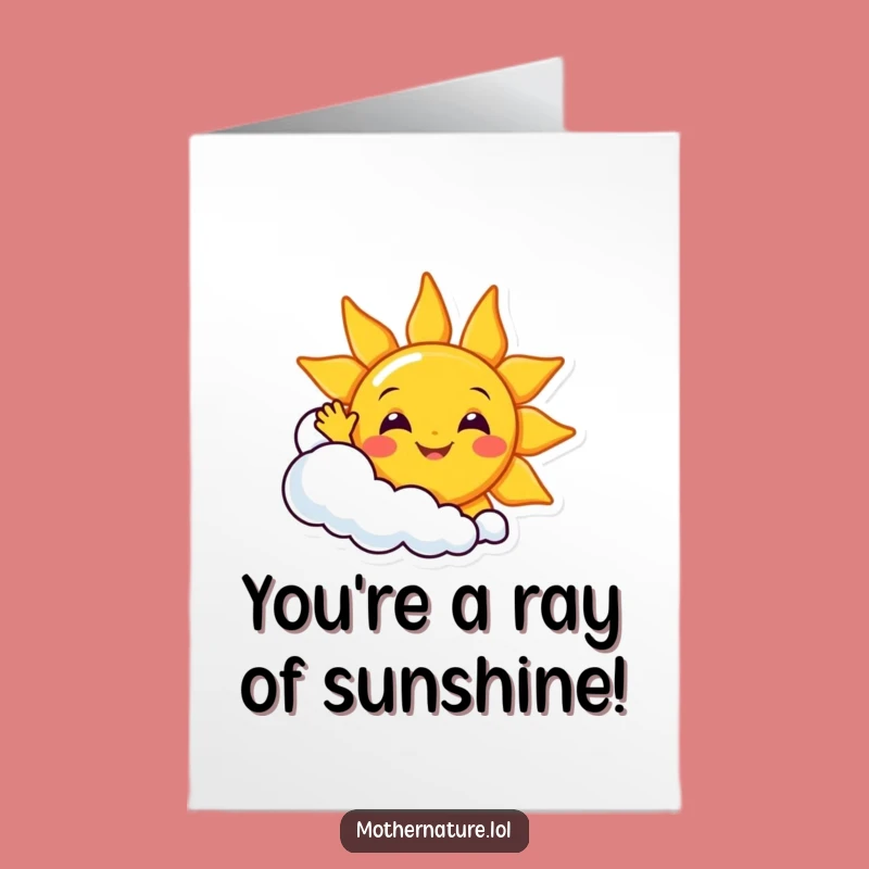 Free Printable Congrats Card: Sunny Cloud Funny Downloadable Cheerful Gift