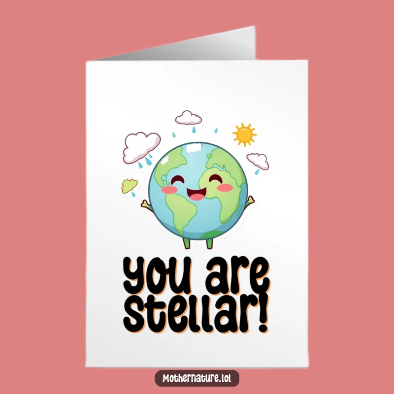 Free Printable Earth Congrats Card: Juggling Clouds Sunshine Downloadable Gift