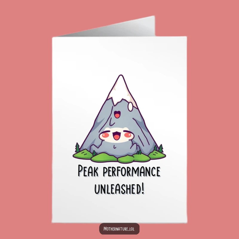 Free Printable Congrats Card: Mountain's Peak Satisfaction, Funny Downloadable Greeting for Reaching Goals