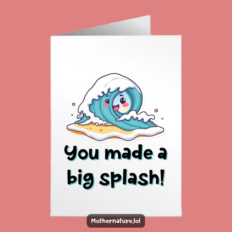 Free Printable Congrats Wave Card: Crashing Success, DIY Downloadable Beach Celebration