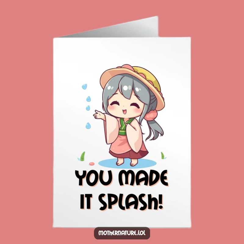 Free Printable Congrats Card: Playful Mother Nature - Rainy Day Success Gift