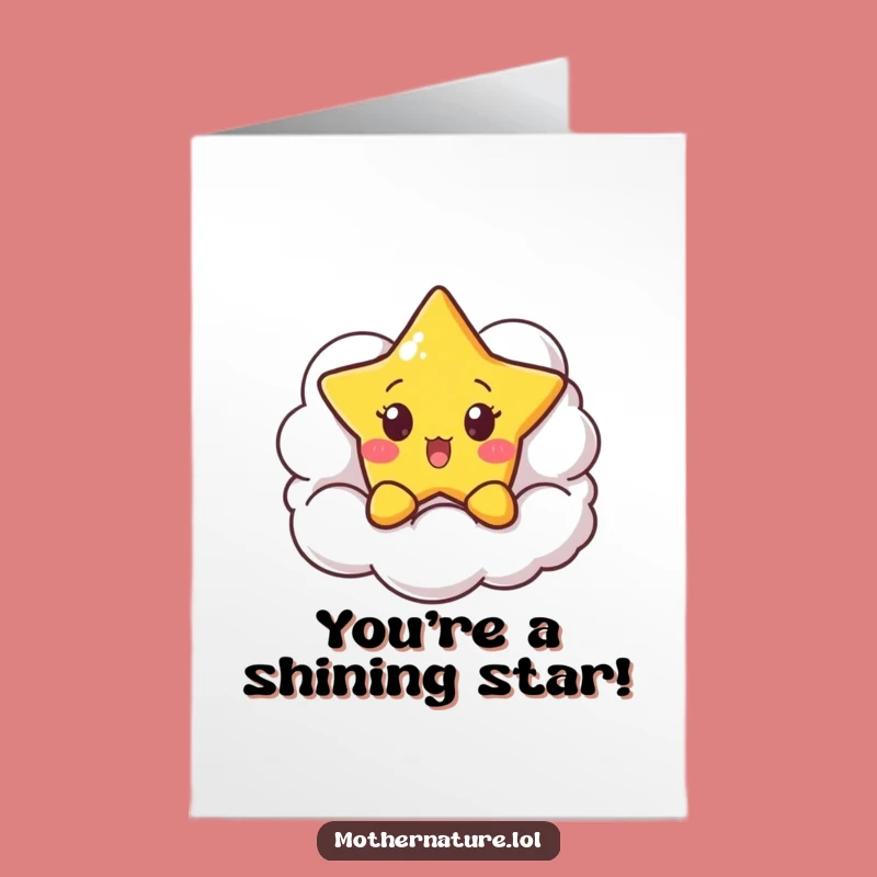 Free Printable Congrats Star Card: Shining Surprise, DIY Downloadable Achievement Art