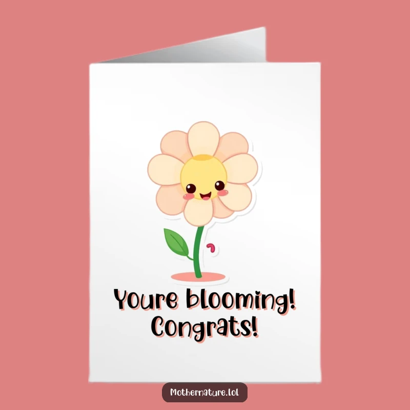 Free Printable Congrats Card: Dancing Flower Celebration, Downloadable Joy