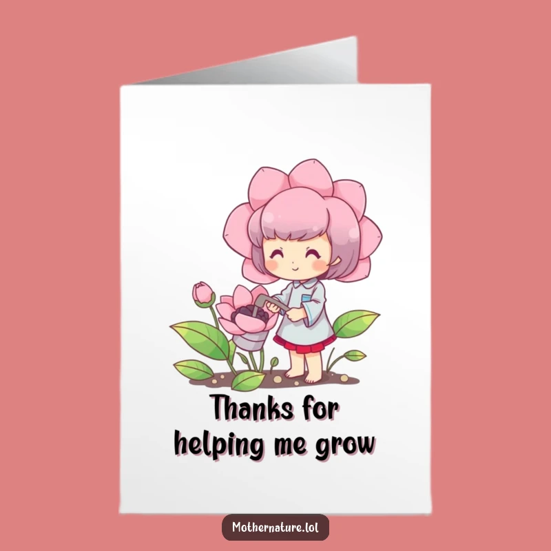 Free Printable Blooming Character Thank You Card: Grateful Gardener Downloadable