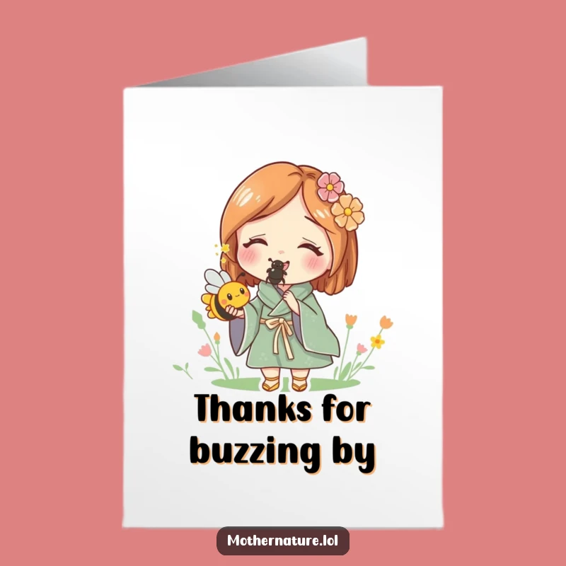 Free Printable Mother Nature Bee Thank You Card - Grateful Downloadable Message!
