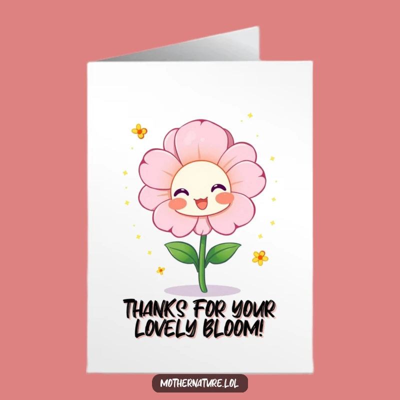 Free Printable Thank You Card: Blooming Flower Sparkles Downloadable Gift