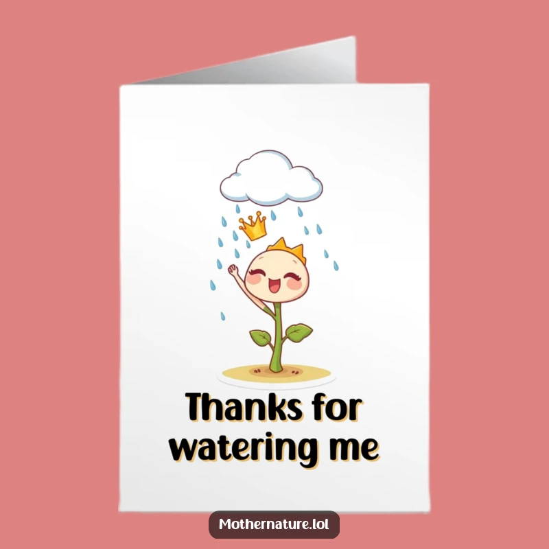 Free Printable Thank You Card: Crowned Sprout, Rain Blessing, Downloadable DIY Gift