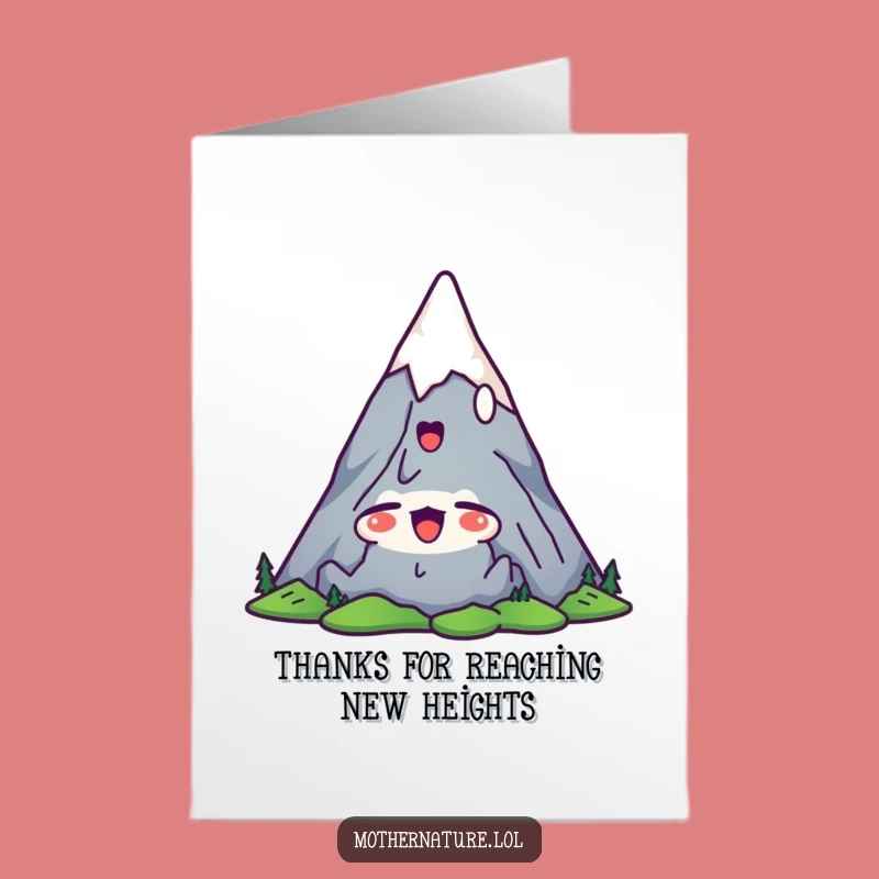 Free Printable Thank You Card: Mountain's Satisfied Yawn, Funny Downloadable Gift of Thanks Greeting